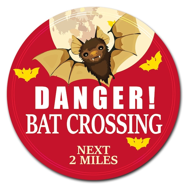 Bat Crossing Circle Vinyl Laminated Decal